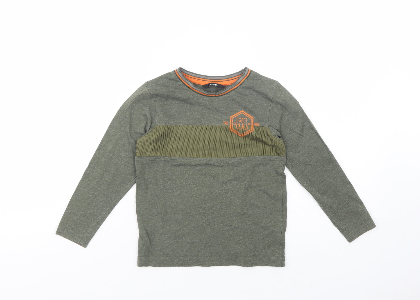 George Boys Green  Cotton Pullover T-Shirt Size 4-5 Years Crew Neck Pullover