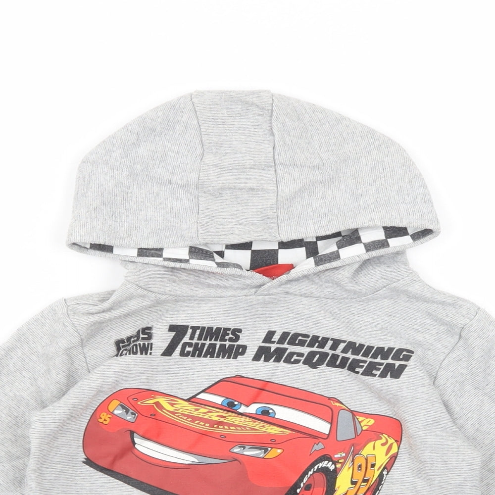 Primark Boys Grey  Cotton Pullover Hoodie Size 4-5 Years  Pullover - Cars 3