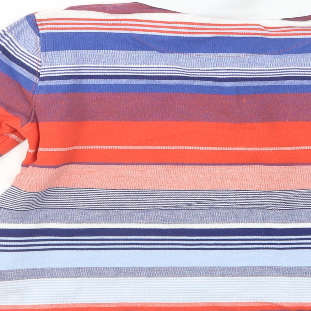 Boss Hugp Boss Boys Multicoloured Striped Cotton Pullover T-Shirt Size 6 Years Collared Button