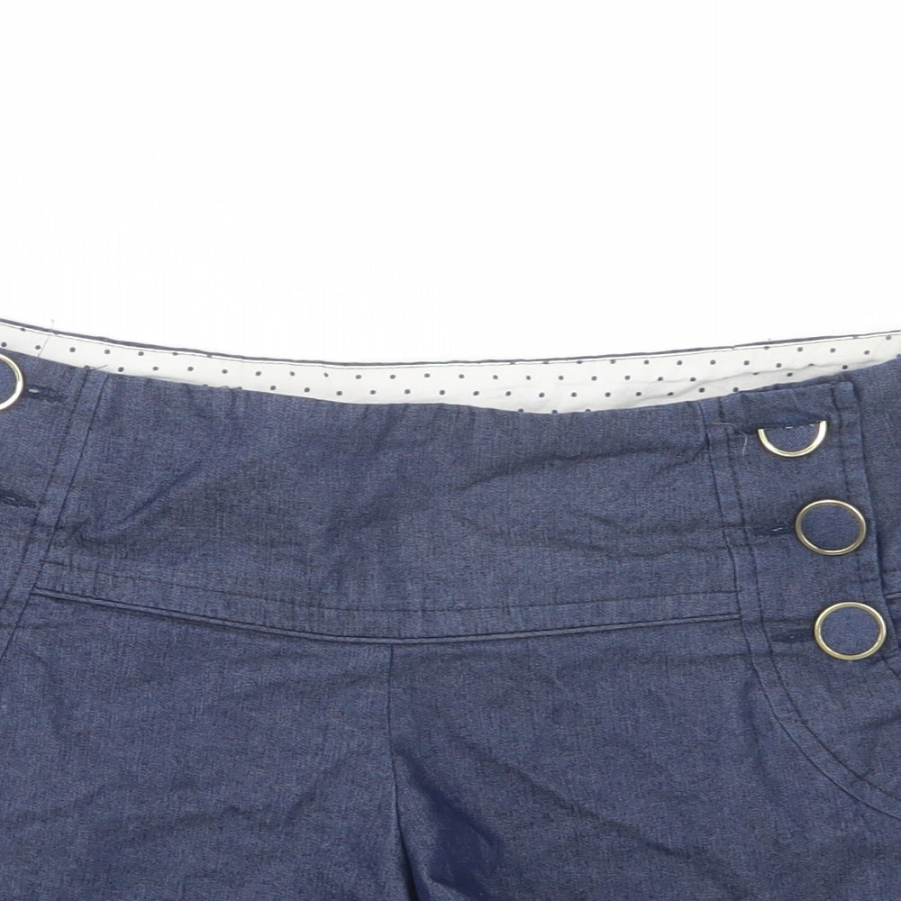 New Look Womens Blue  Polyester Sailor Shorts Size 12 L3 in Regular Button