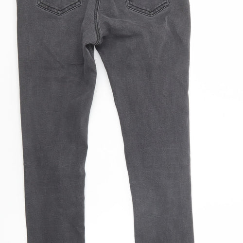 New Look Girls Grey  Cotton Skinny Jeans Size 13 Years  Regular Lace Up