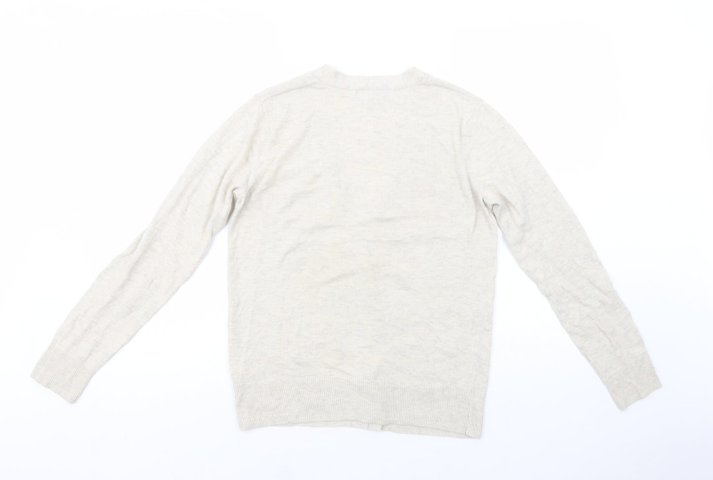 Gap Womens Beige V-Neck  Cotton Cardigan Jumper Size M