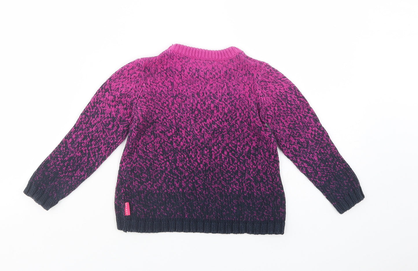 Nutmeg Girls Purple Crew Neck  Cotton Pullover Jumper Size 2-3 Years  Pullover - Heart