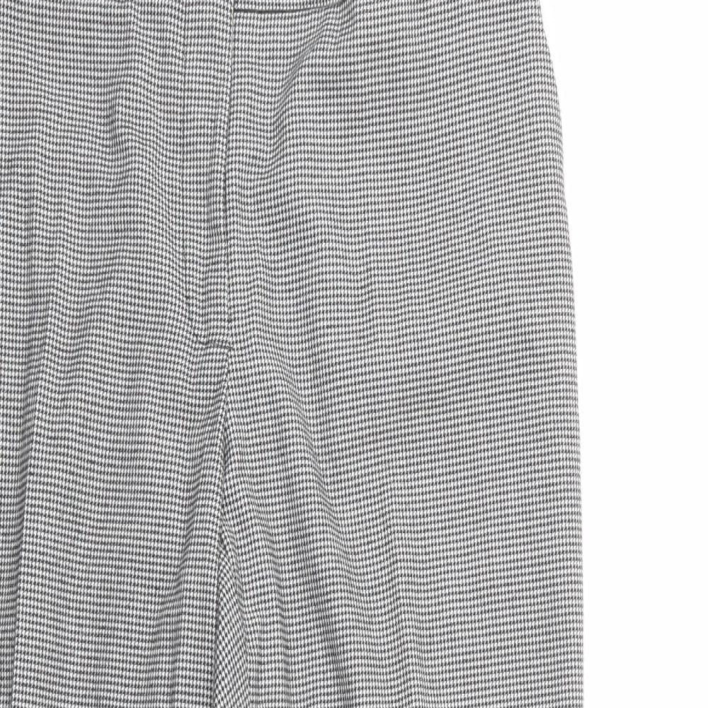 Oasis Womens Grey Houndstooth Polyester Dress Pants Trousers Size 14 L26 in Regular Button