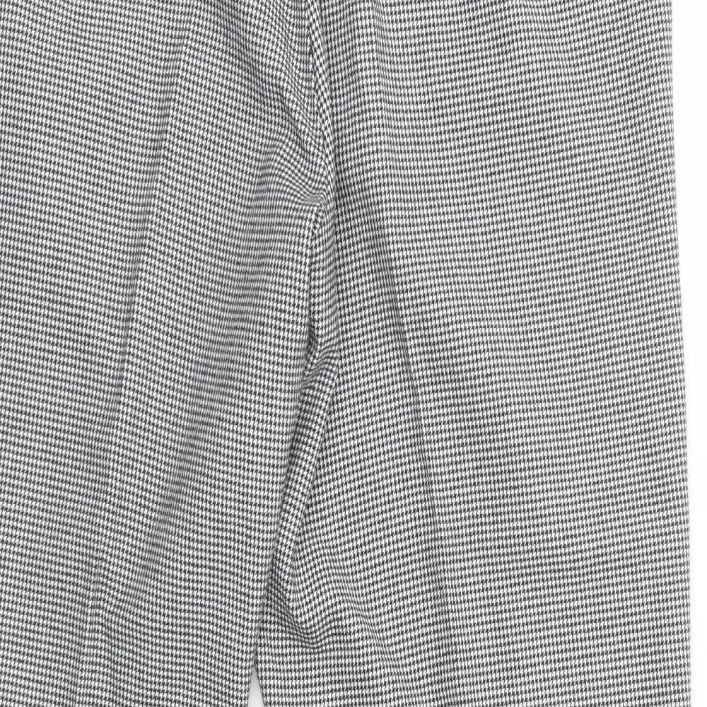Oasis Womens Grey Houndstooth Polyester Dress Pants Trousers Size 14 L26 in Regular Button