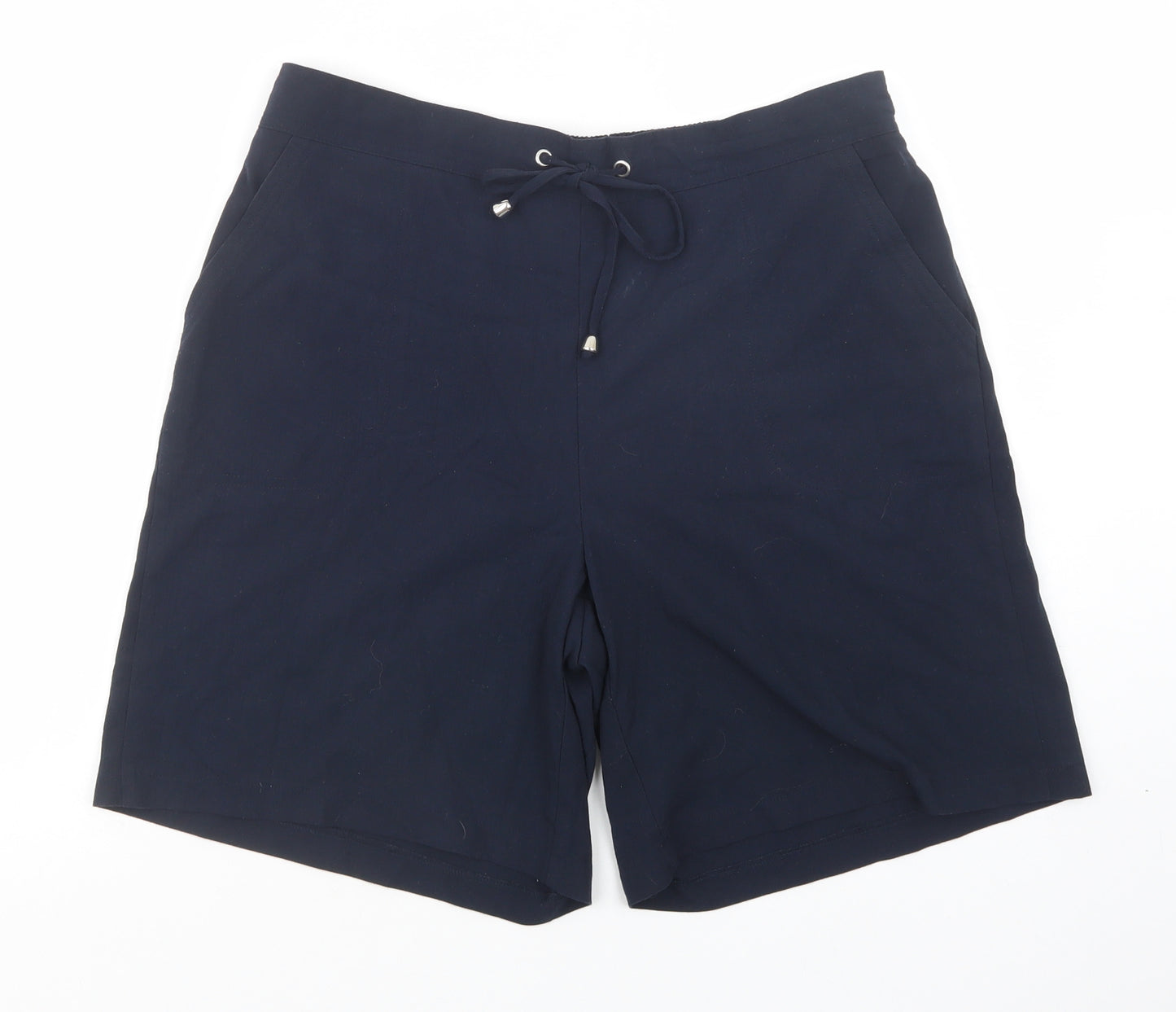 Matalan Womens Blue  Polyester Chino Shorts Size 14 L9 in Regular Drawstring