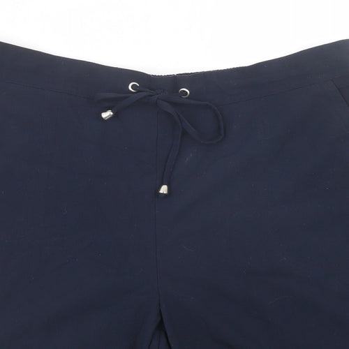 Matalan Womens Blue  Polyester Chino Shorts Size 14 L9 in Regular Drawstring