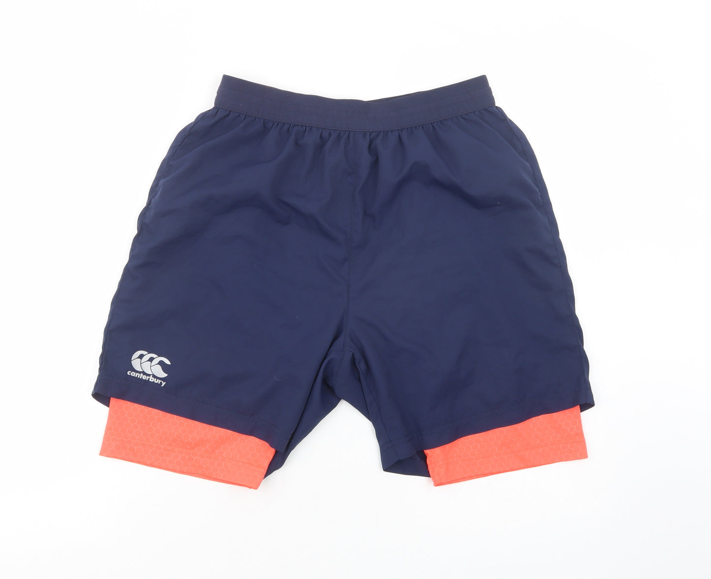 Canterbury Mens Blue  Polyester Sweat Shorts Size M L9 in Regular Drawstring