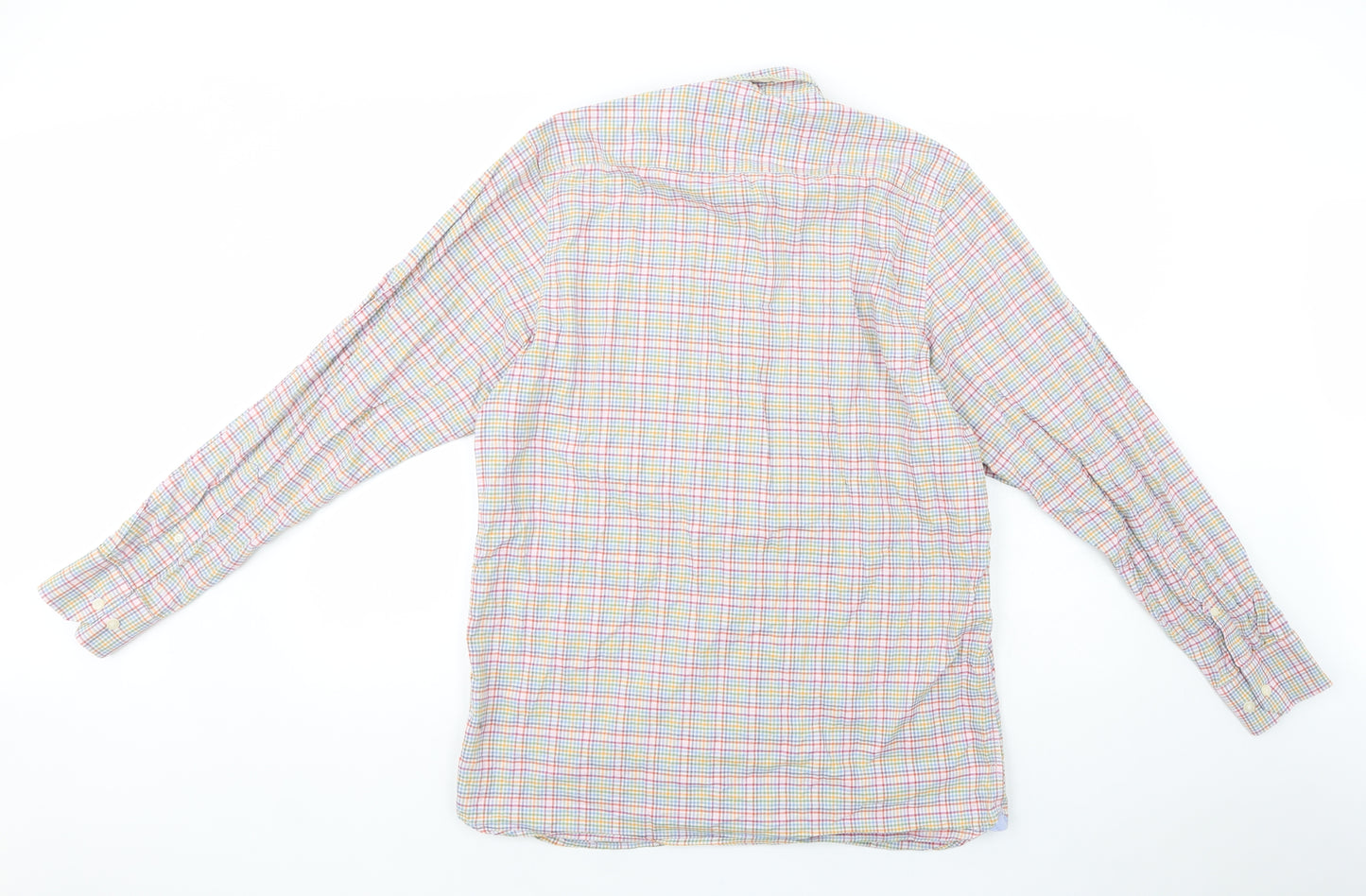 Vedoneire Mens Multicoloured Plaid Cotton  Button-Up Size M Collared Button