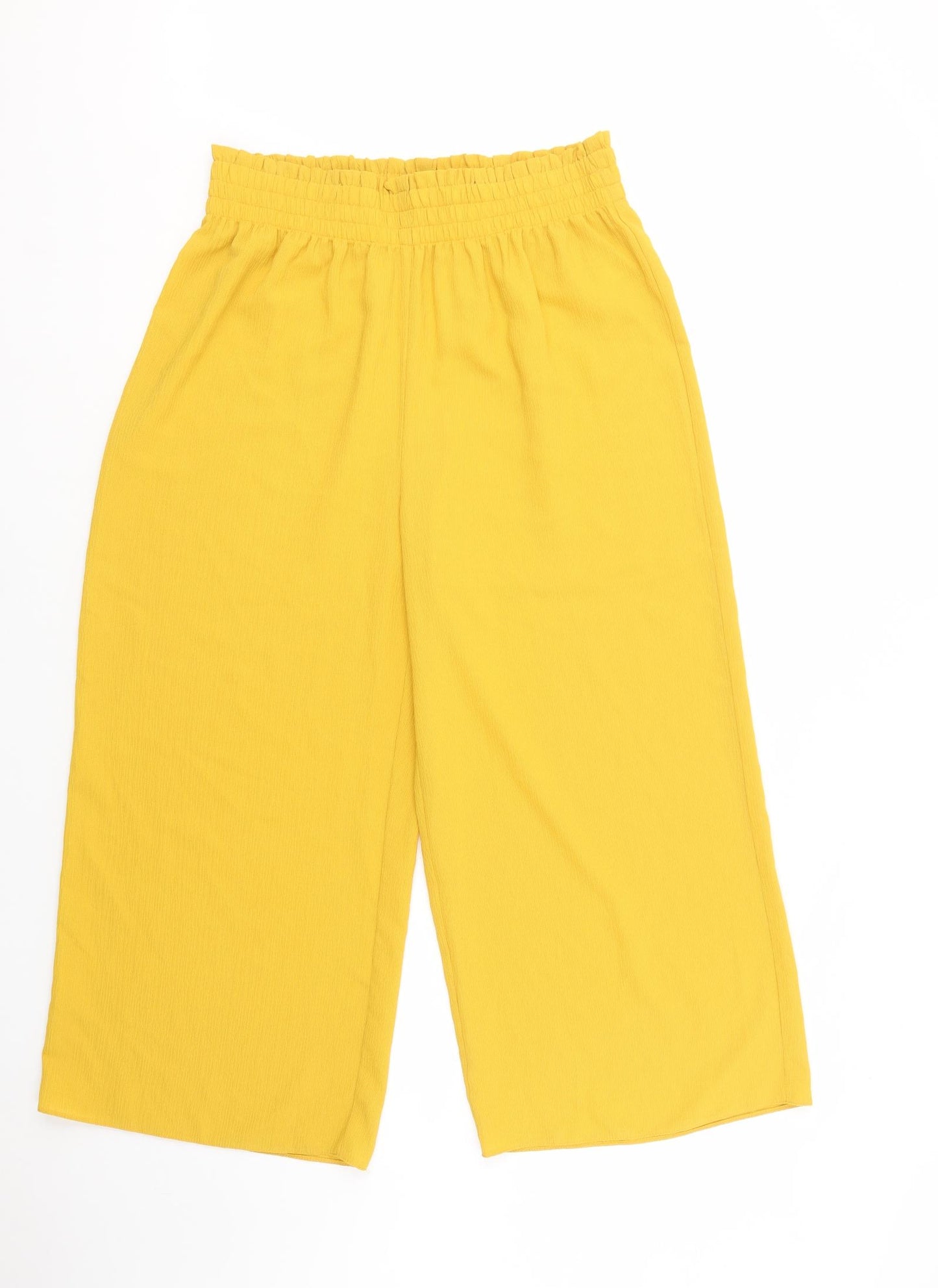 Primark Womens Yellow  Polyester Trousers  Size 14 L24 in Regular