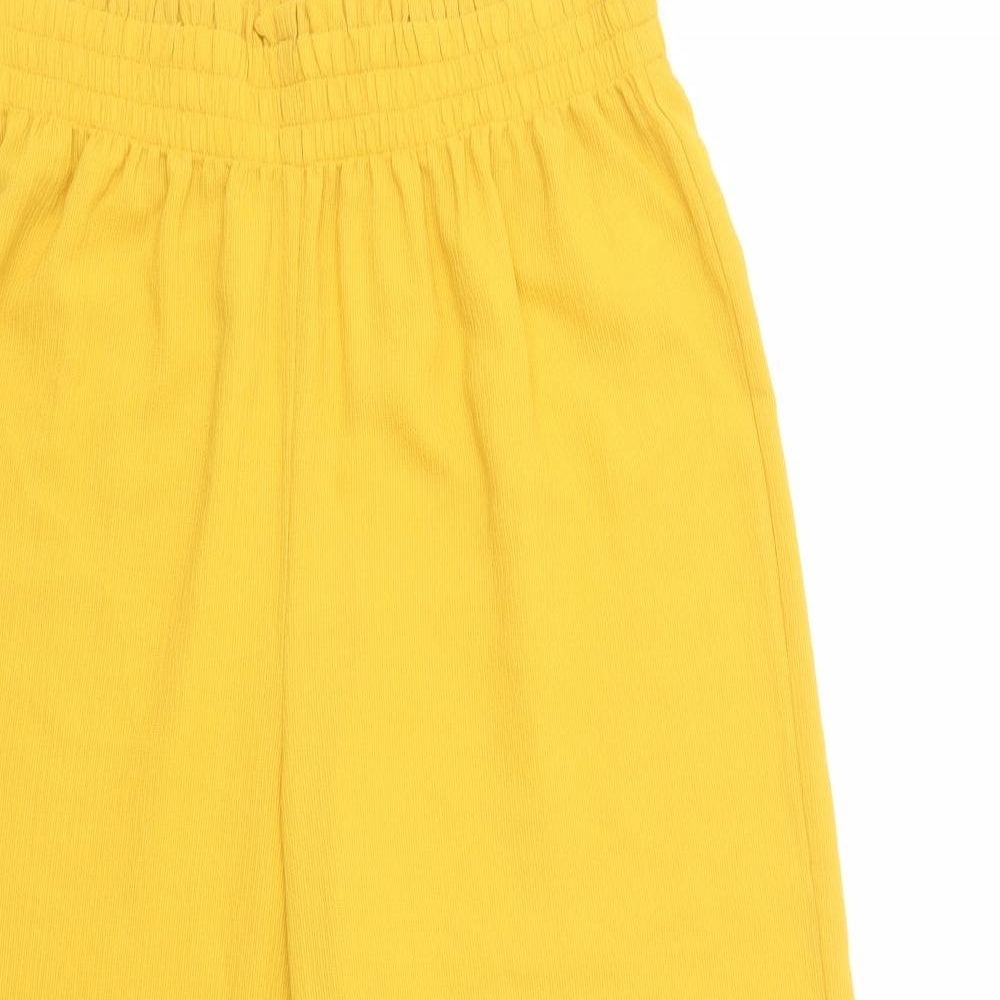 Primark Womens Yellow  Polyester Trousers  Size 14 L24 in Regular