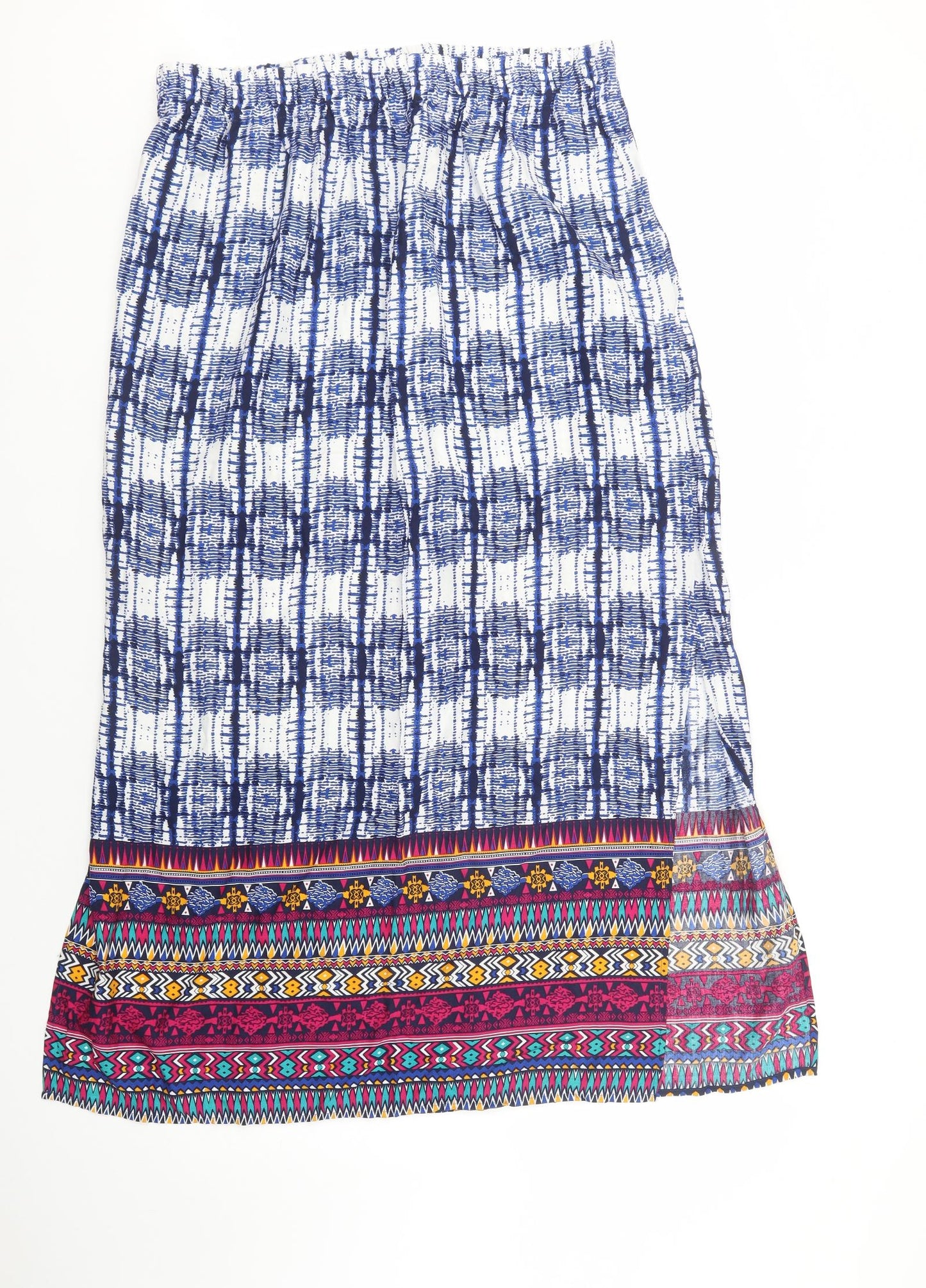 Papaya Womens Multicoloured Geometric Viscose Maxi Skirt Size 14   Drawstring