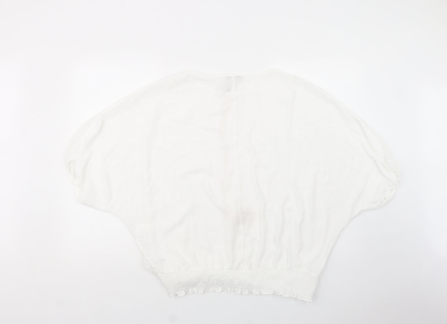 George Womens White  Polyester Basic Blouse Size 16 Boat Neck - Chain Necklace