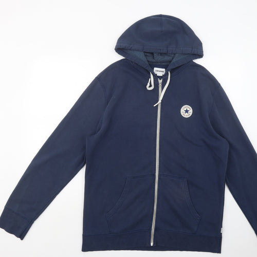 Converse Mens Blue  Cotton Full Zip Hoodie Size XL