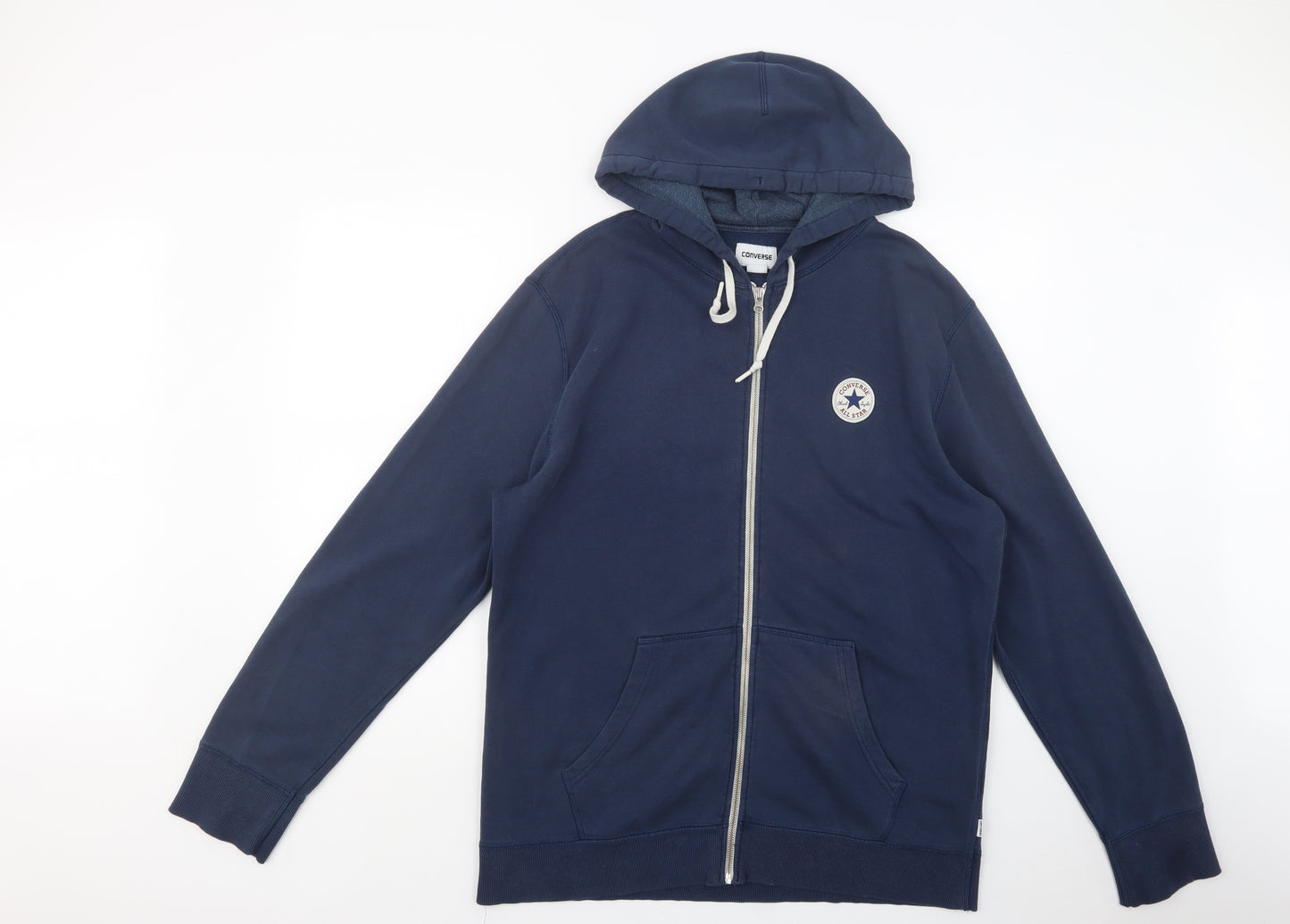 Converse Mens Blue  Cotton Full Zip Hoodie Size XL