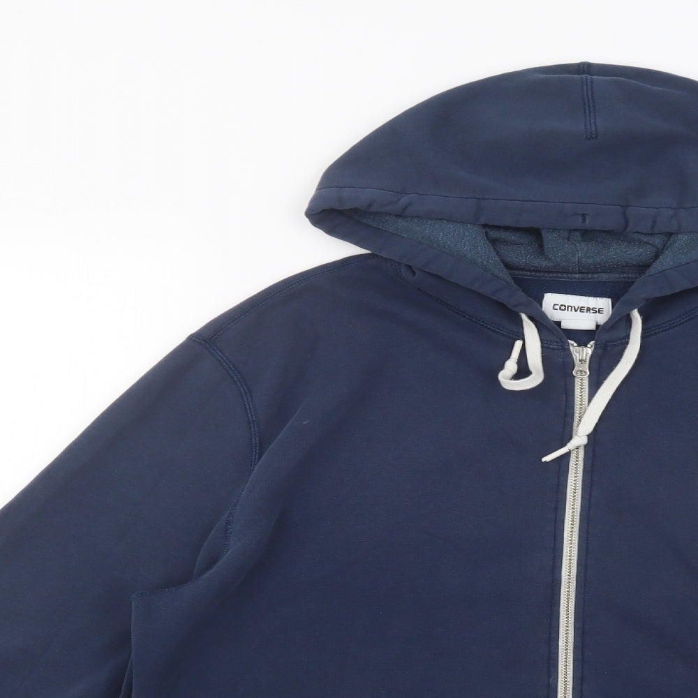Converse Mens Blue  Cotton Full Zip Hoodie Size XL