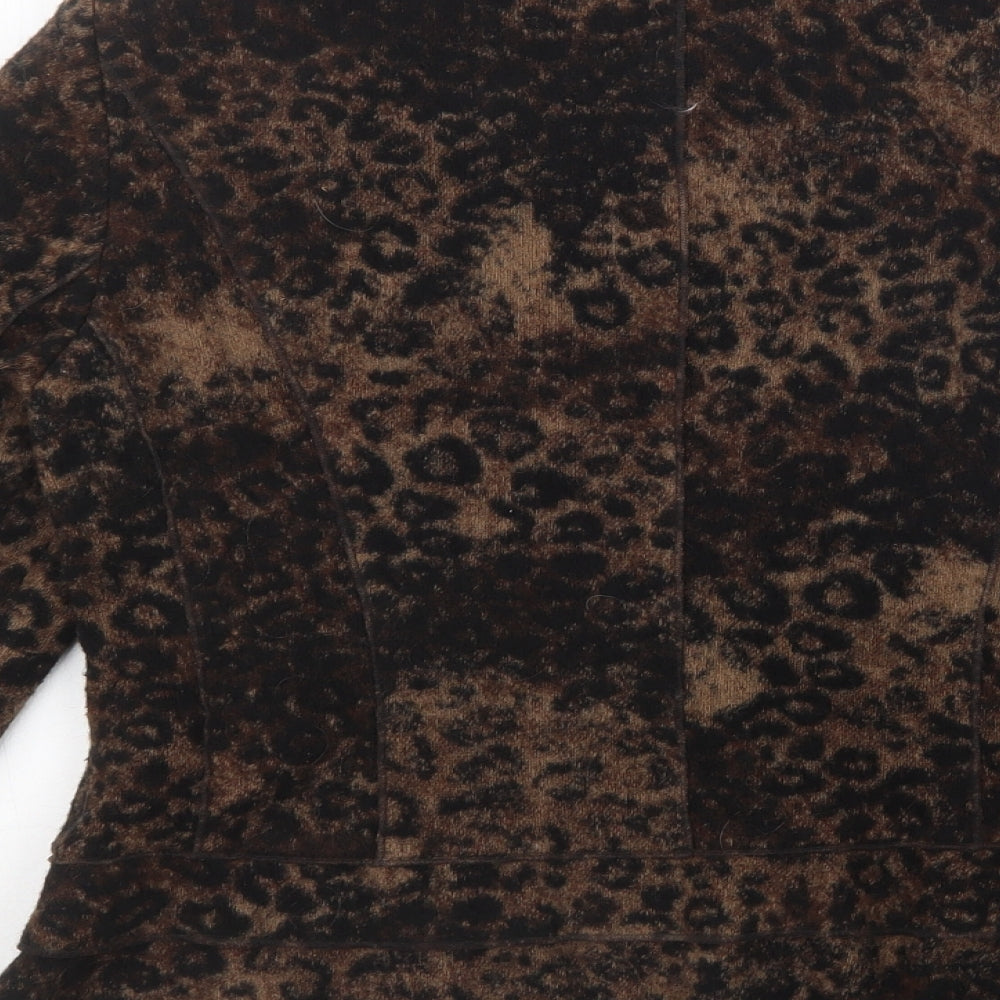 Gerry Weber Womens Brown Animal Print  Jacket Blazer Size 14  Button