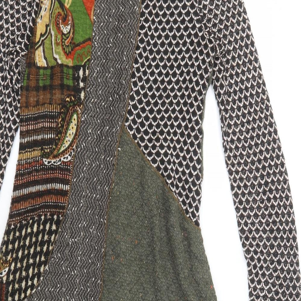Tivoli Womens Multicoloured Geometric Acrylic Jumper Dress  Size M  Scoop Neck Pullover
