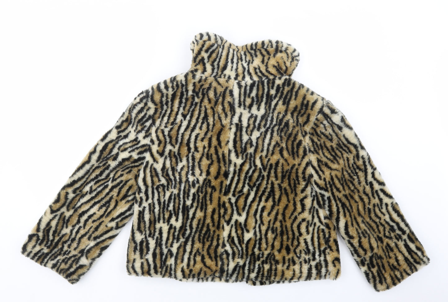Atmosphere Womens Beige Animal Print  Jacket Blazer Size 12  Hook & Eye