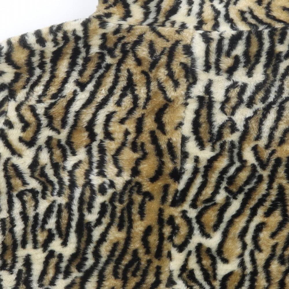 Atmosphere Womens Beige Animal Print  Jacket Blazer Size 12  Hook & Eye