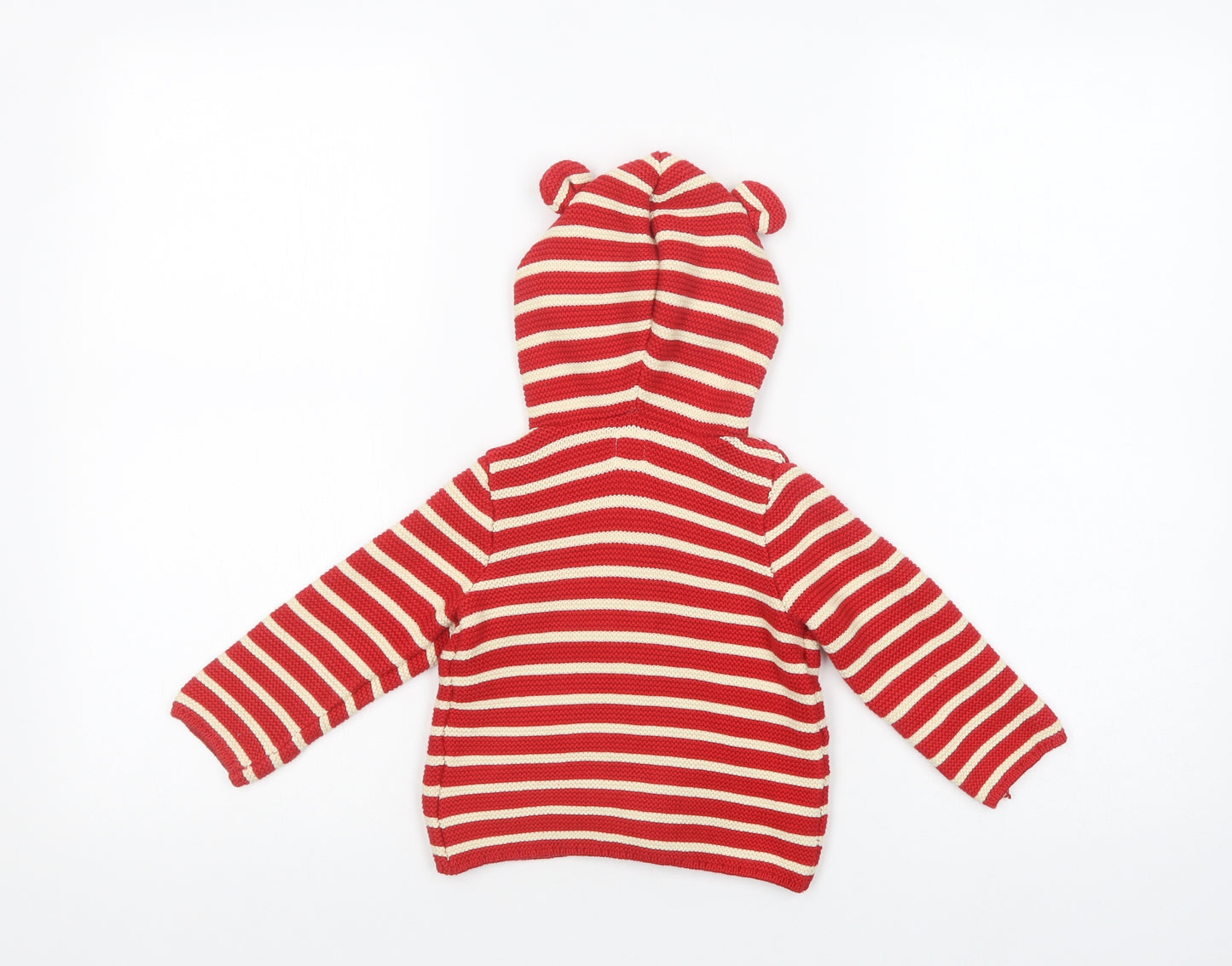 Gap Baby Red Striped Cotton Cardigan Jumper Size 12-18 Months  Button
