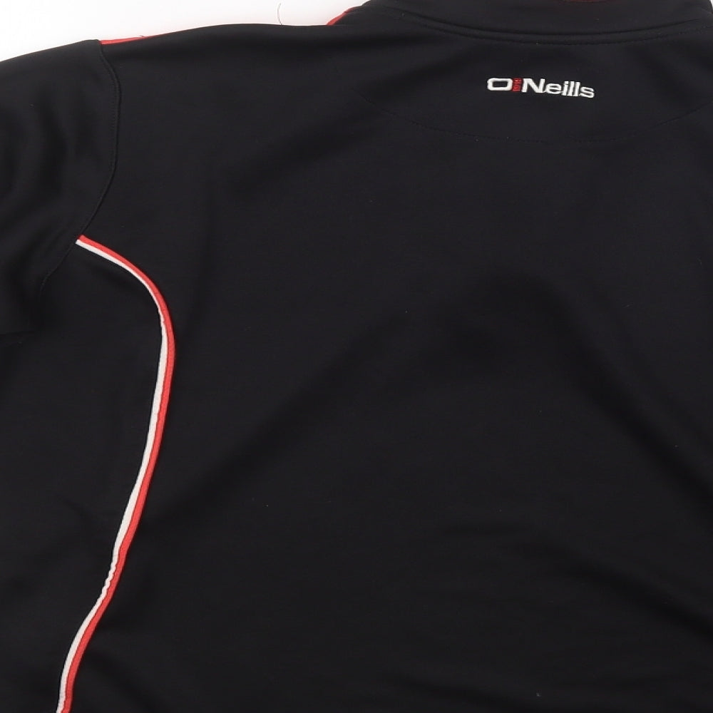 O'Neills Boys Black  Polyester Pullover Sweatshirt Size 13 Years  Zip