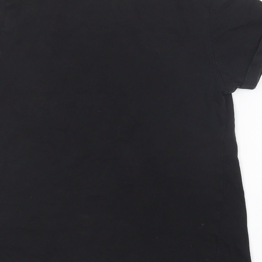 Primark Girls Black  Cotton Basic T-Shirt Size 9-10 Years Crew Neck Pullover - Good Vibes Only