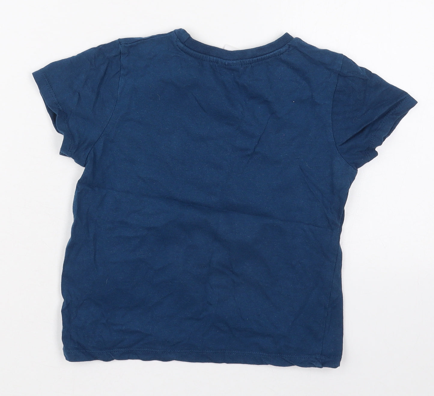 Pep&Co Boys Blue  Cotton Basic T-Shirt Size 5-6 Years Crew Neck Pullover - Marvel