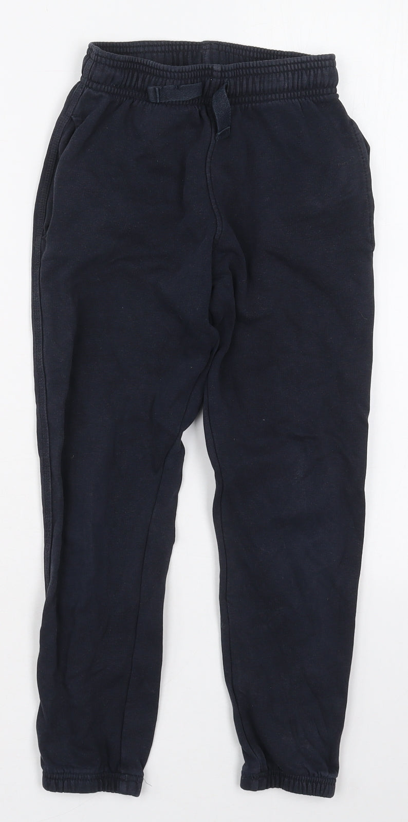 Marks and Spencer Boys Blue  Cotton Sweatpants Trousers Size 7-8 Years  Regular Drawstring