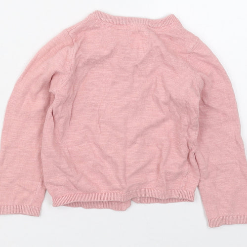 Mothercare Girls Pink  Cotton Cardigan Jumper Size 18-24 Months  Button