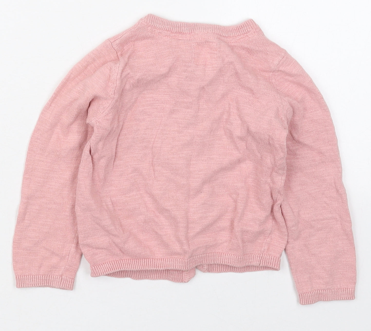 Mothercare Girls Pink  Cotton Cardigan Jumper Size 18-24 Months  Button