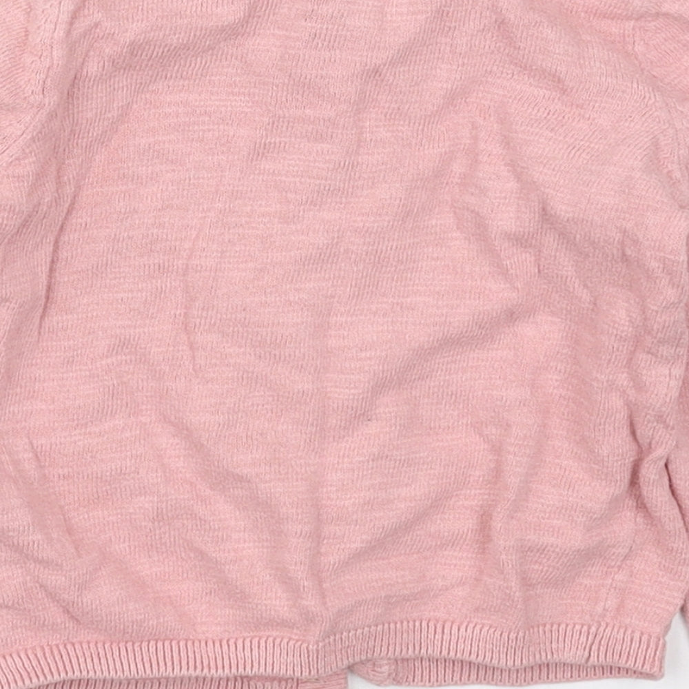 Mothercare Girls Pink  Cotton Cardigan Jumper Size 18-24 Months  Button
