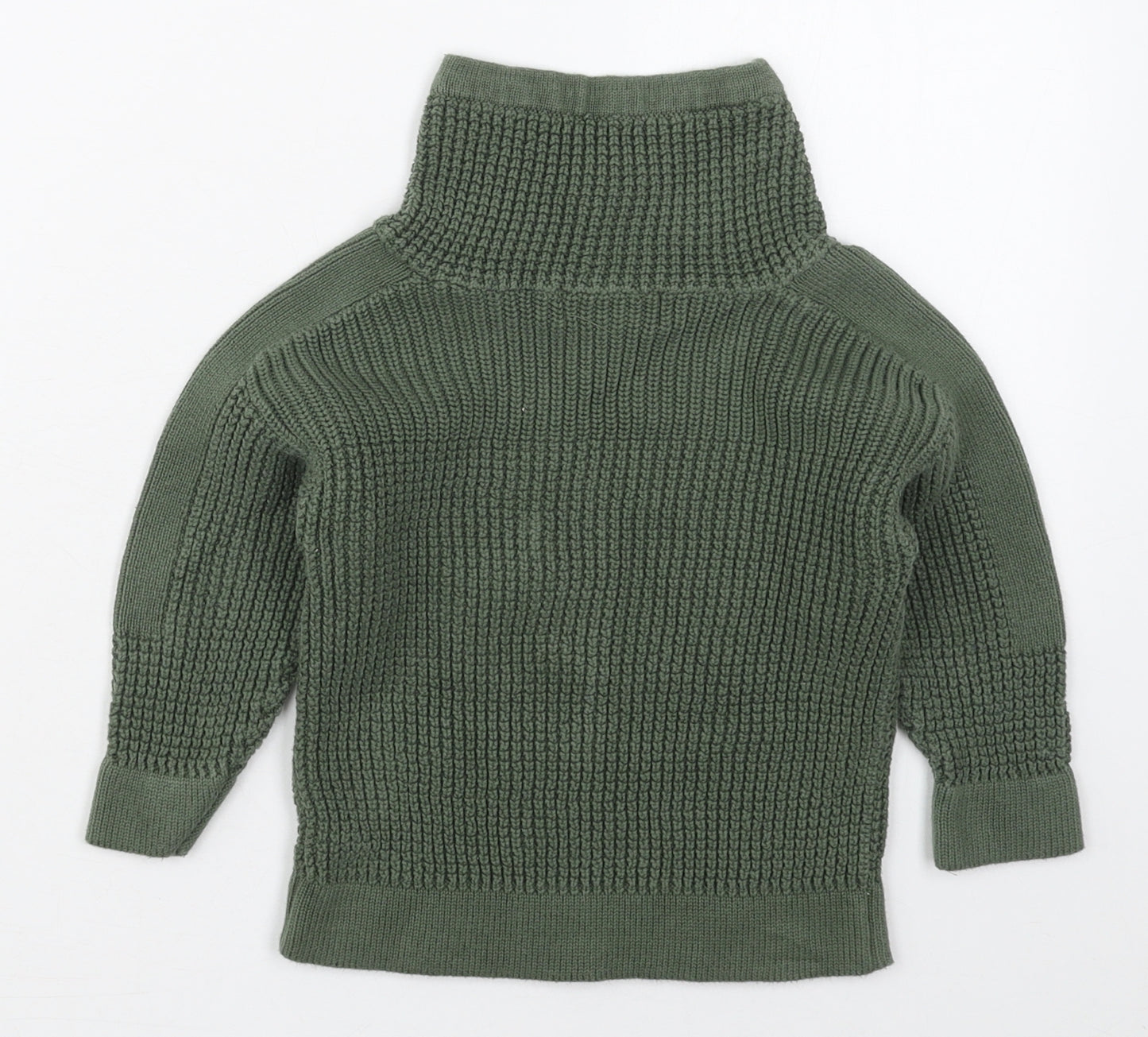 NEXT Boys Green High Neck  Cotton Pullover Jumper Size 3 Years  Pullover