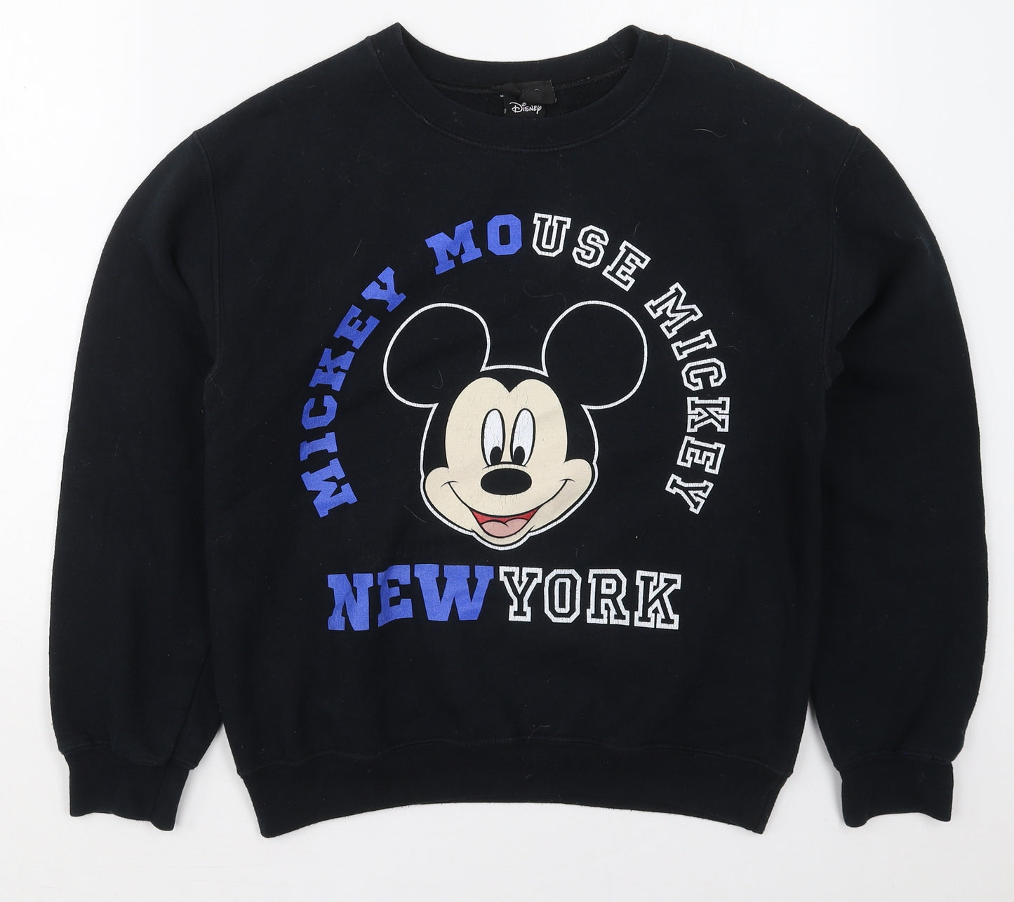 Topshop Womens Black  Cotton Pullover Sweatshirt Size S  Pullover - Mickey Mouse New York