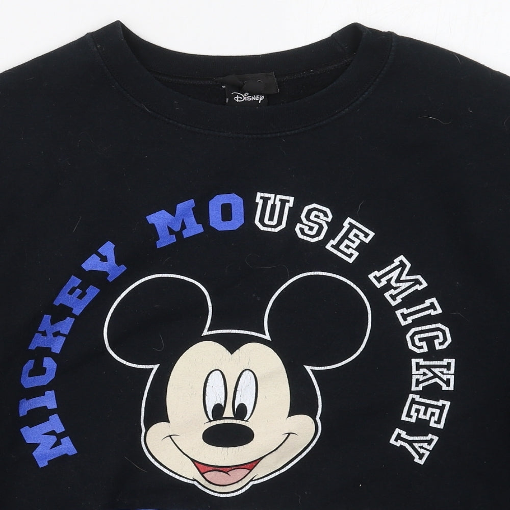 Topshop Womens Black  Cotton Pullover Sweatshirt Size S  Pullover - Mickey Mouse New York