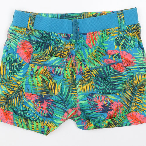 George Womens Blue Floral Cotton Bermuda Shorts Size 10 L3 in Regular  - Leaf Prints