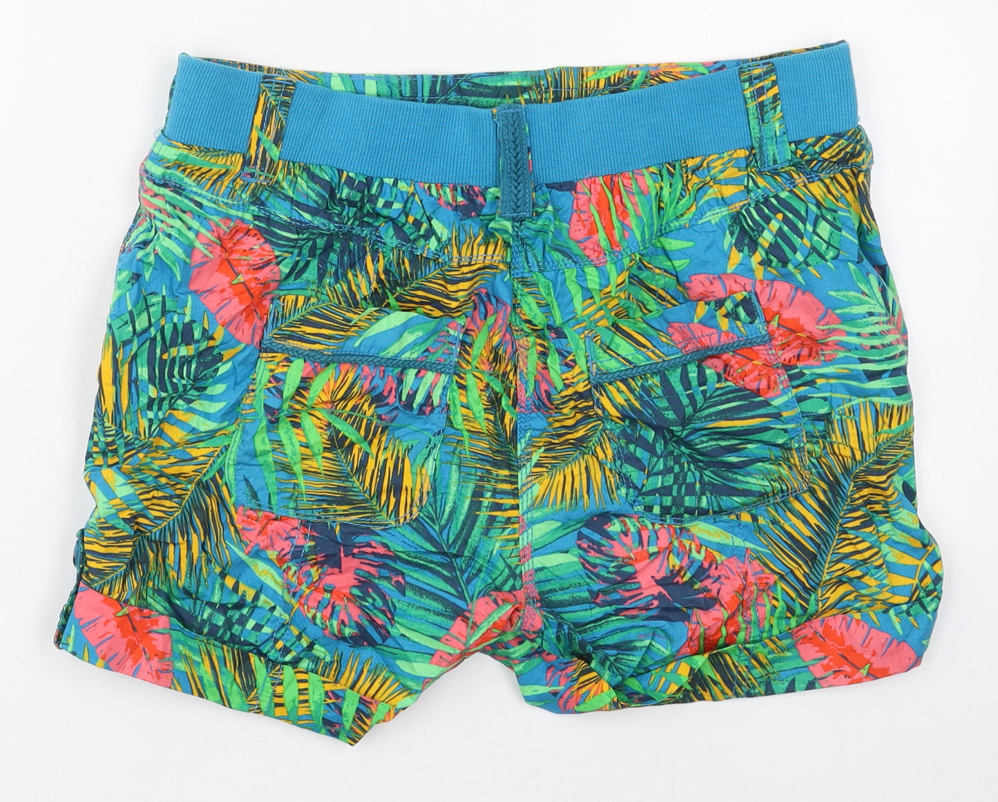 George Womens Blue Floral Cotton Bermuda Shorts Size 10 L3 in Regular  - Leaf Prints