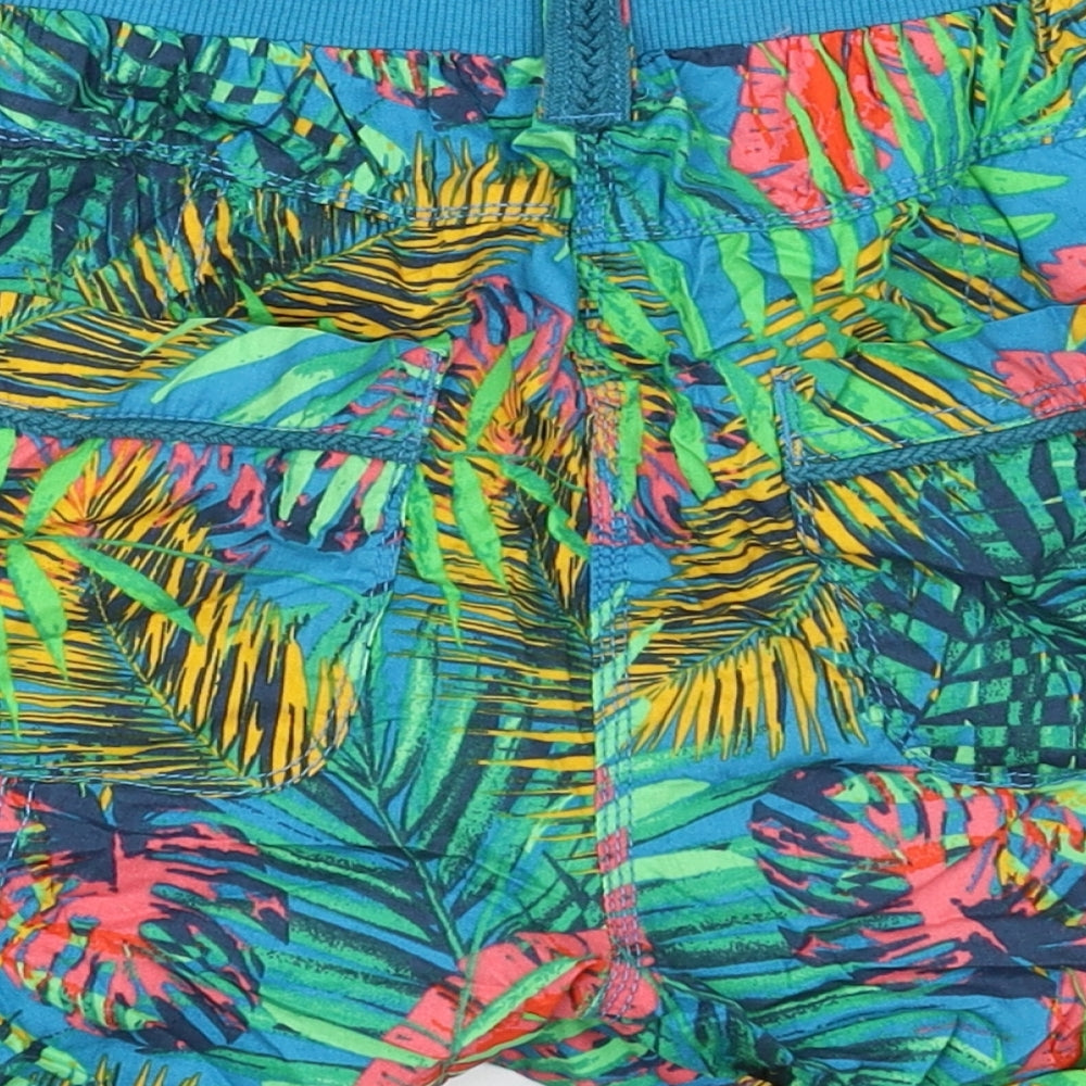 George Womens Blue Floral Cotton Bermuda Shorts Size 10 L3 in Regular  - Leaf Prints
