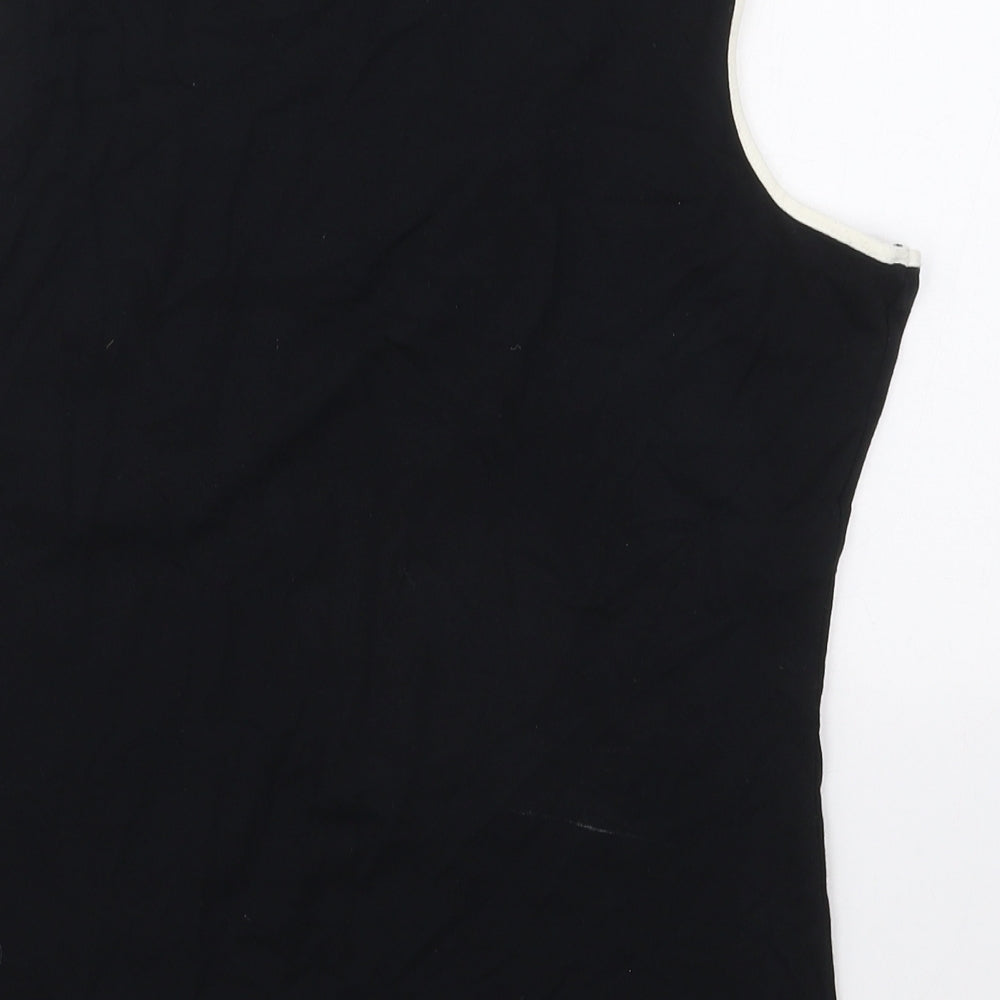 Marks and Spencer Womens Black  Viscose Basic Tank Size 16 Square Neck