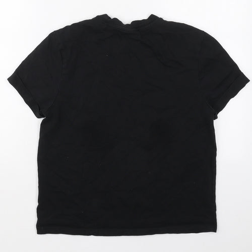 Diesel Womens Black  Cotton Basic T-Shirt Size M Crew Neck