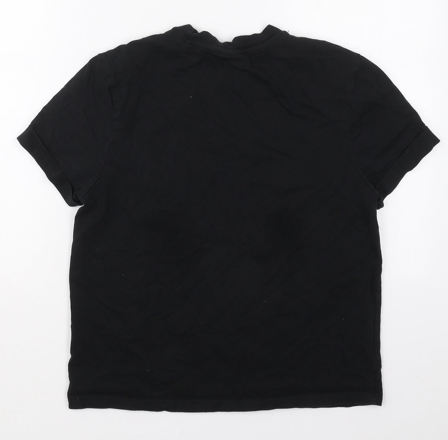 Diesel Womens Black  Cotton Basic T-Shirt Size M Crew Neck