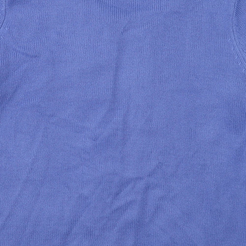 Bonmarché Womens Blue Crew Neck  Acrylic Cardigan Jumper Size M