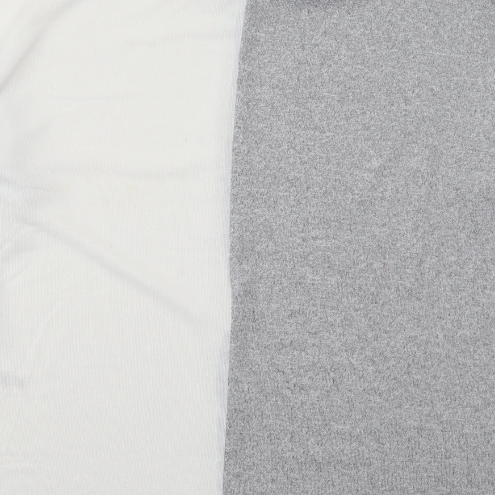 Bonmarché Womens Grey Mock Neck  Polyester Pullover Jumper Size 12   - Colour Block