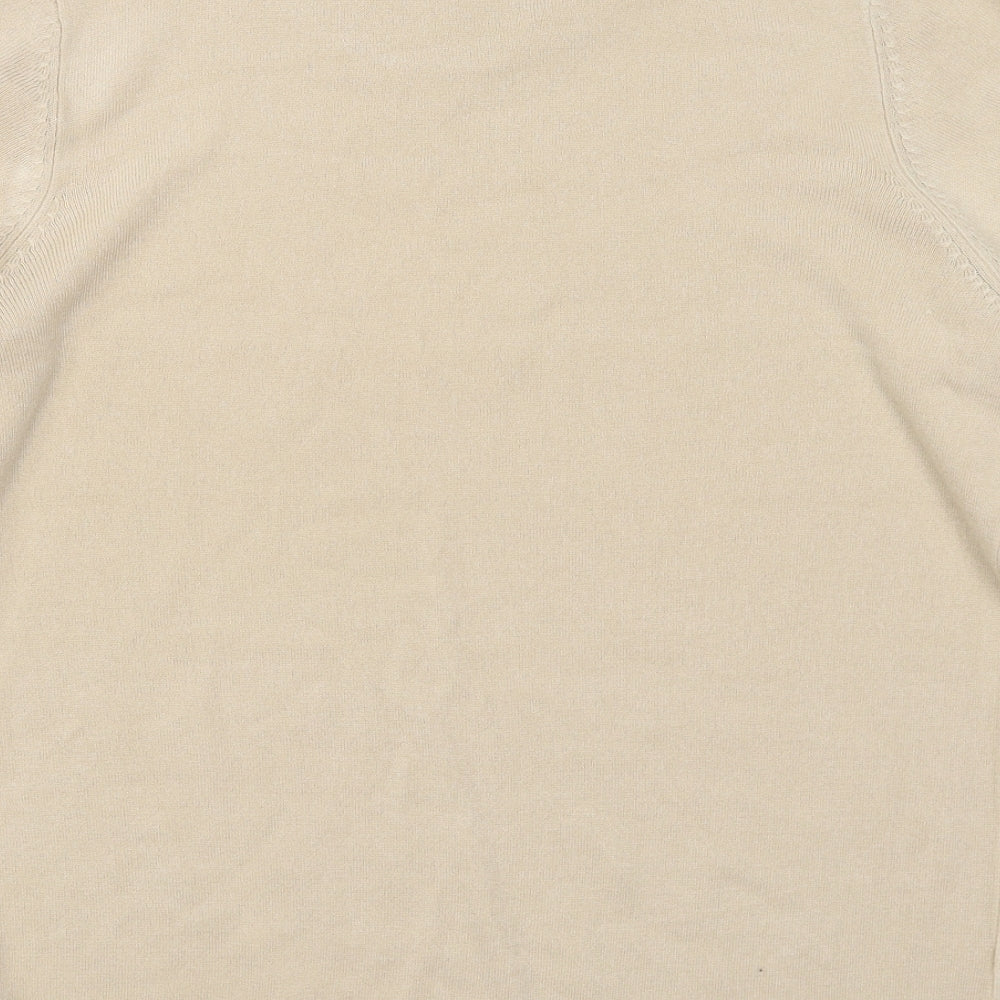 Bonmarché Womens Beige Crew Neck  Acrylic Pullover Jumper Size 16