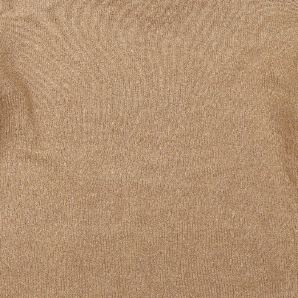 Bonmarché Womens Brown Mock Neck  Acrylic Pullover Jumper Size 14