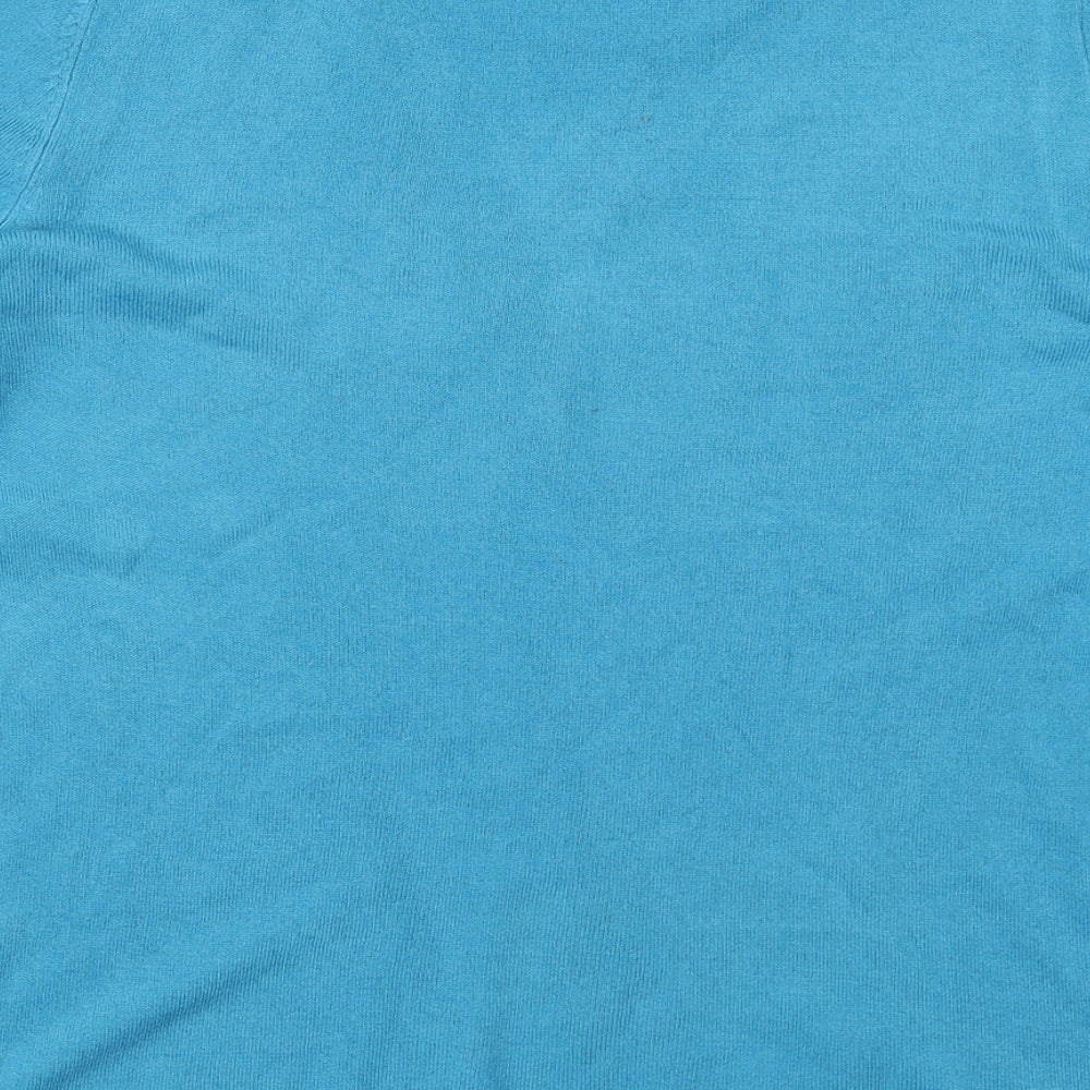 Bonmarché Womens Blue Crew Neck  Acrylic Pullover Jumper Size 16