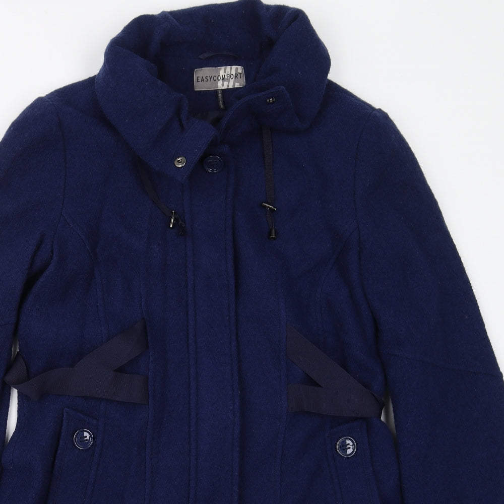 Easy Comfort Womens Blue   Pea Coat Coat Size 12  Zip