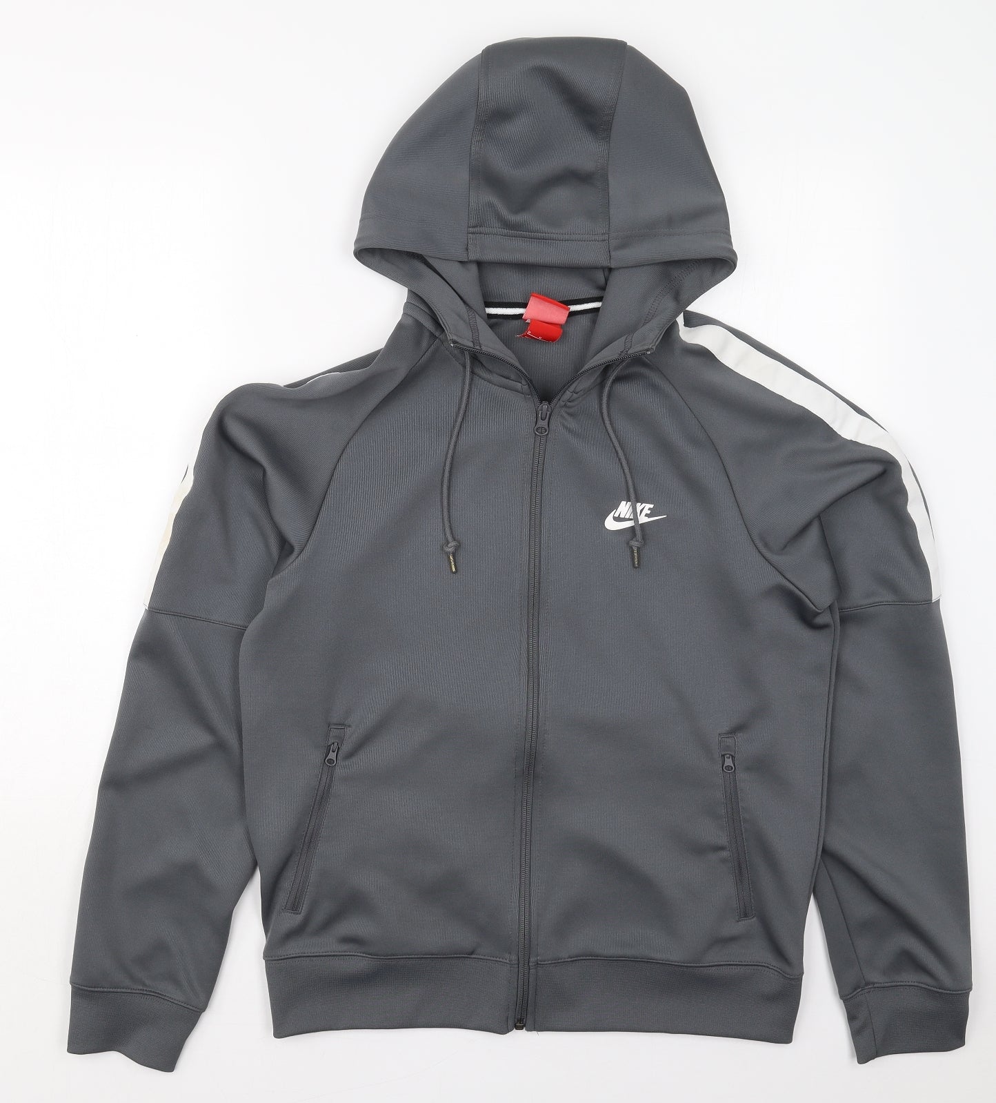 Nike Mens Grey  Polyester Full Zip Hoodie Size M
