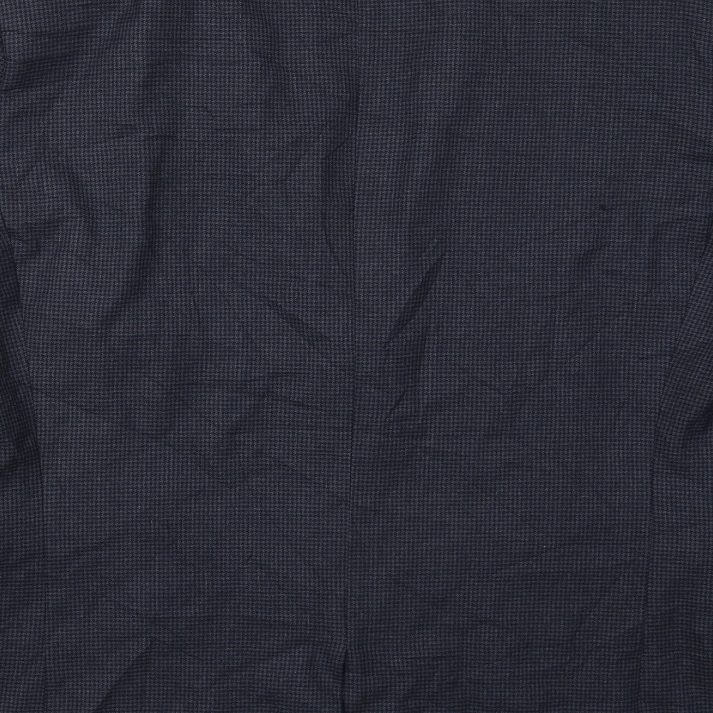 NEXT Mens Blue Herringbone Polyester Jacket Suit Jacket Size 46