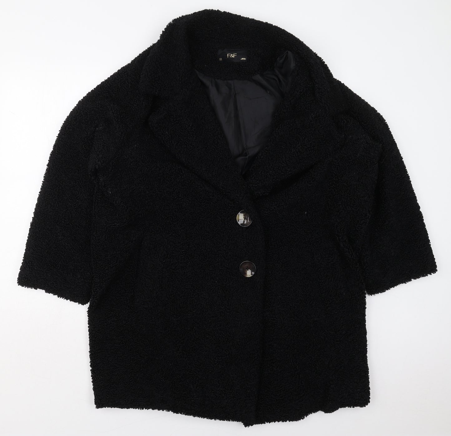 F&F Womens Black   Pea Coat Coat Size 16  Button